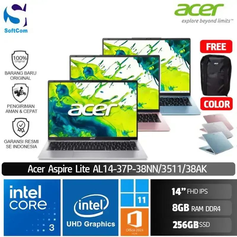 Jual Acer Aspire Lite Al14 37p 38nn 3511 38ak Intel Core 3 N355/8gb ...