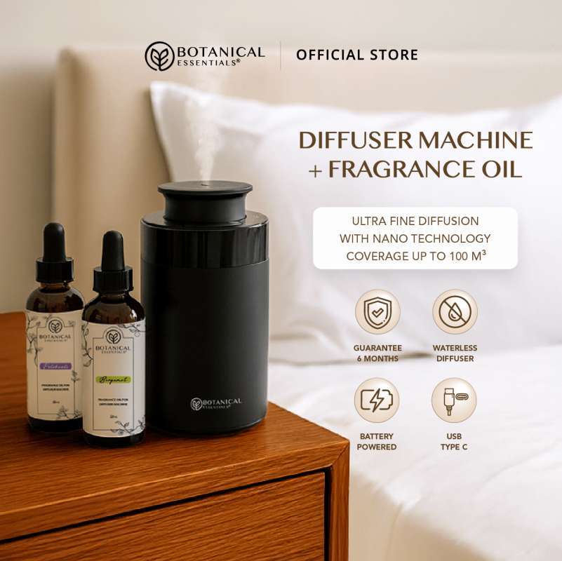 Promo Botanical Essentials - Diffuser Machine + Fragrance Oil 50ml ...