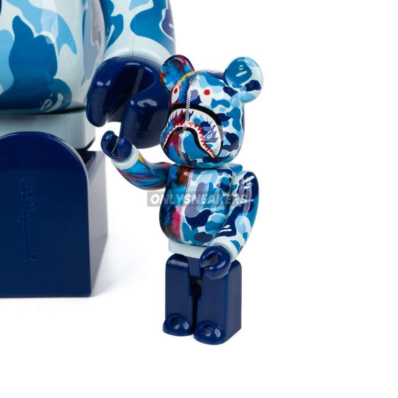 Jual Bearbrick X Bape X Mika Ninagawa Shark Blue 100% & 400% Di