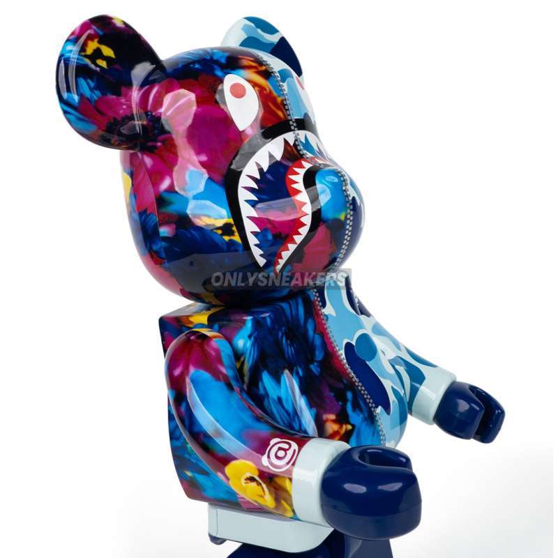 Jual Bearbrick X Bape X Mika Ninagawa Shark Blue 100% & 400% Di