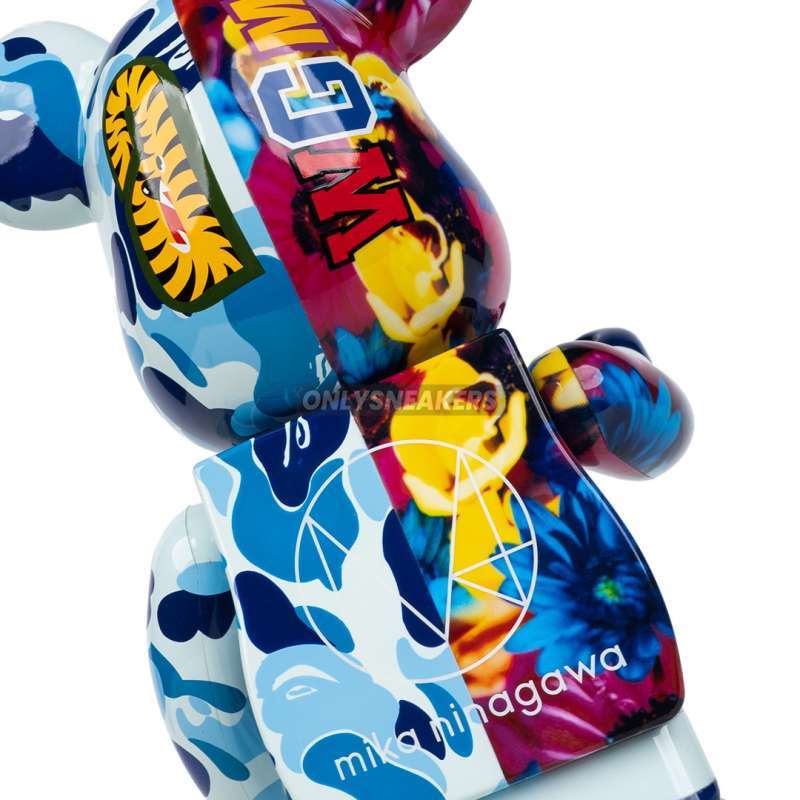 Jual Bearbrick X Bape X Mika Ninagawa Shark Blue 100% & 400% Di