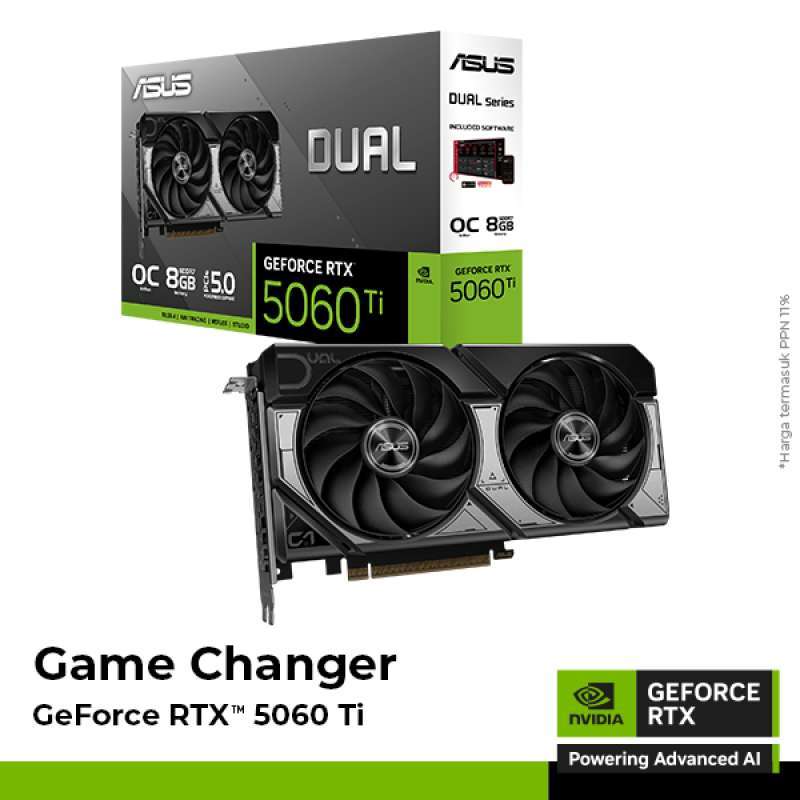 VGA Card ASUS Dual GeForce RTX 5060 Ti 8GB GDDR7 OC Edition