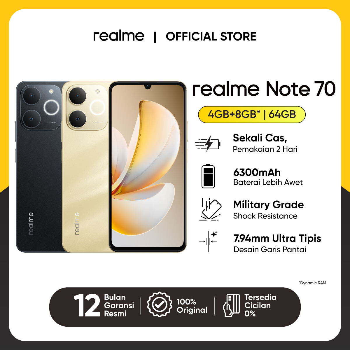 realme Note 70T 4GB/128GB ダスティー ブラック realme Note