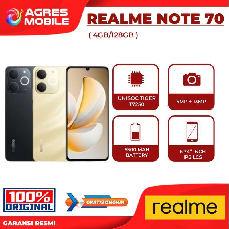 realme Note 70 4GB+8GB* 64/128GB Baterai 6300mAh Tahan 2 Har - Shop |