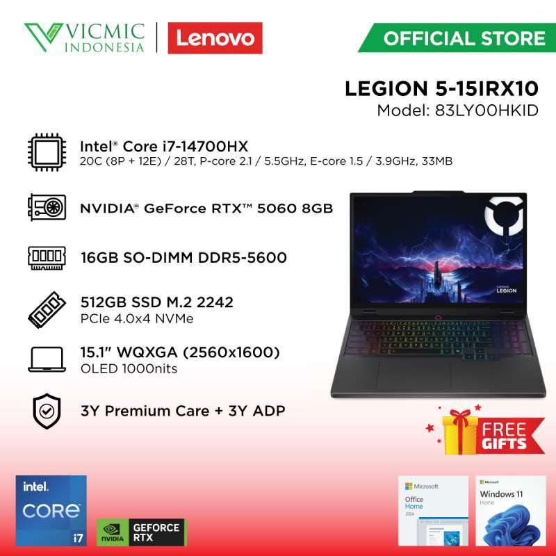 LENOVO LEGION 15IRX10 HKID [INTEL I7-14700HX/ 16GB/ 512GB/ RTX 5060 8GB/  15,1