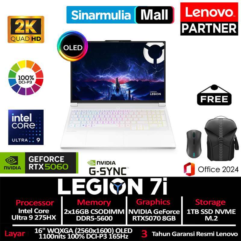 Promo Lenovo Legion 7i Ultra 9 275hx Rtx5070 1tb Ssd 32gb Wqxga