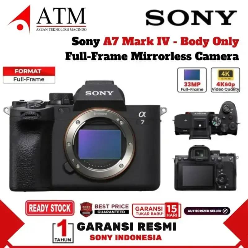 Sony A7IV Body Sony Alpha A7 IV Mirrorless Camera Garansi Resmi