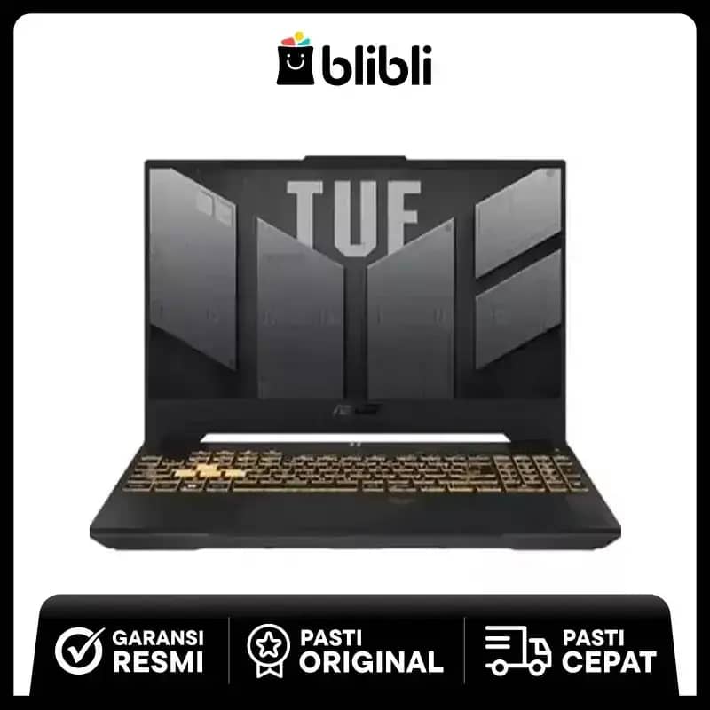 ASUS TUF F15 FX507 Mecha Gray Gaming Laptop dengan Intel i7, RTX 4060, 16GB RAM, 512GB SSD, dan RGB, Ideal untuk Gamer dengan Layar FHD 15.6 144Hz. Termasuk Tas Gratis