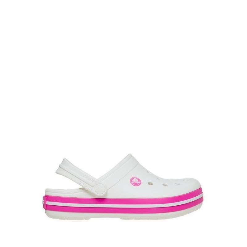 Crocs Crocband Clog K White/Pink Crush Sendal Anak Perempuan (CCR2070066WU)