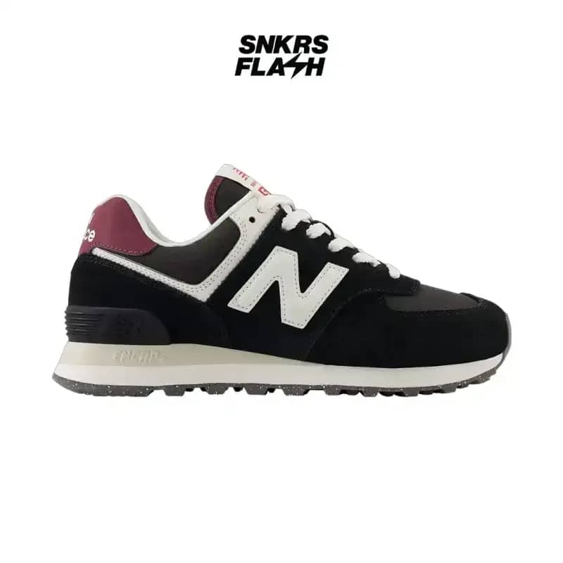 Sepatu Sneakers Wanita NEW BALANCE 574 BLACK WHITE BURGUNDY WL574WBE