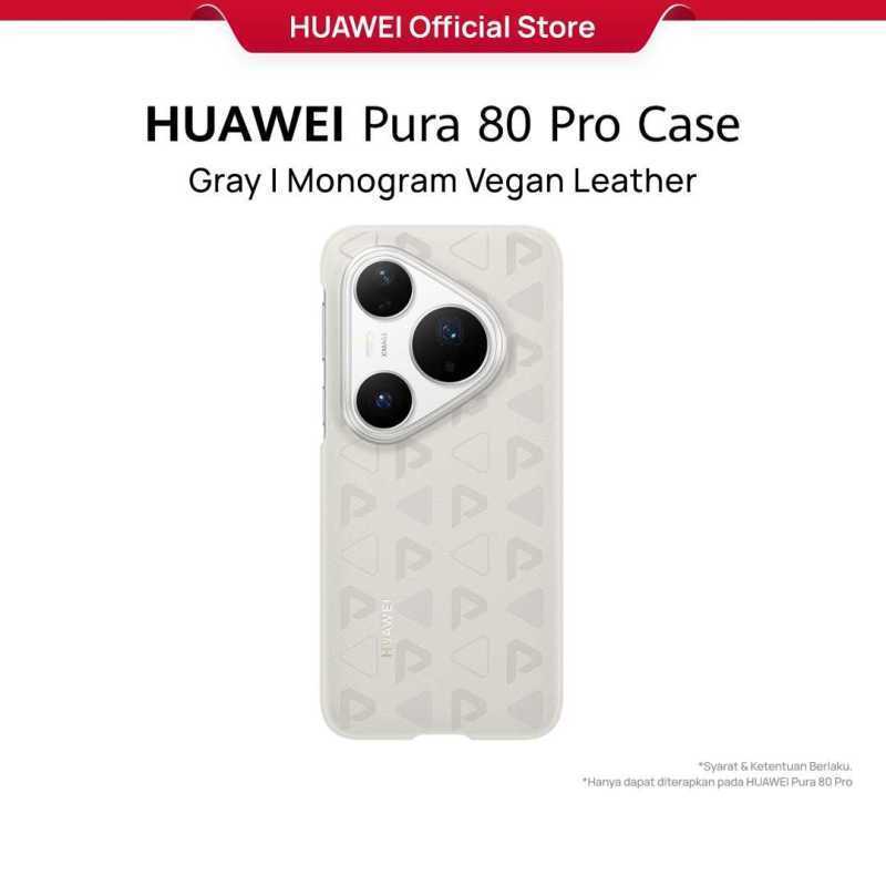 Jual HUAWEI Pura 80 Series Vegan Leather Case - [pro] Monogram Gray Di ...