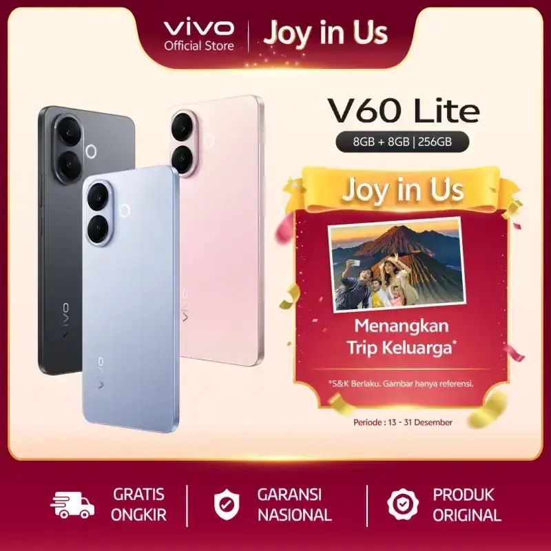 Jual [new Launch] vivo V60 Lite 4g (8/256) 50mp Sony Camera, 6500 Mah
