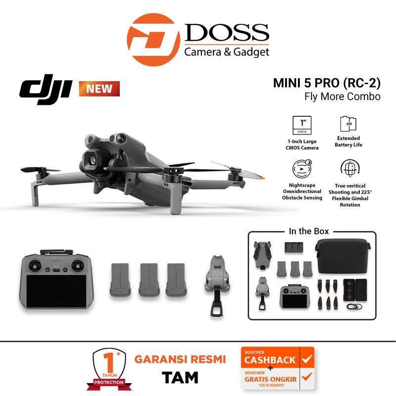 Jual Dji Mini 5 Pro Fly More Combo (dji Rc2) Camera Drone 1-inch Cmos ...