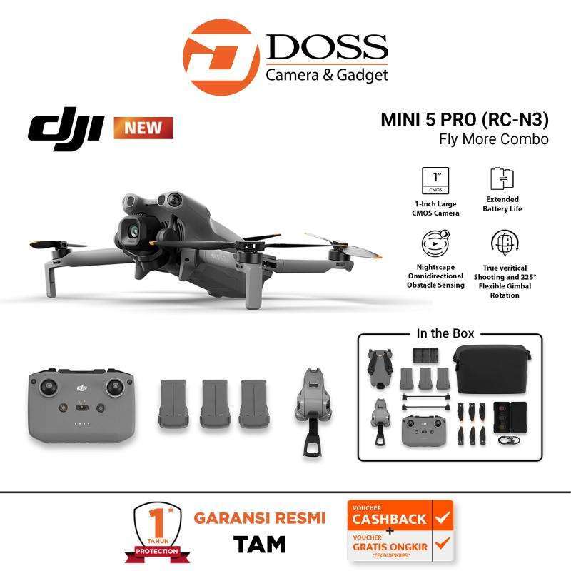 Jual Dji Mini 5 Pro Fly More Combo (dji Rc-n3) Camera Drone 1-inch Cmos ...
