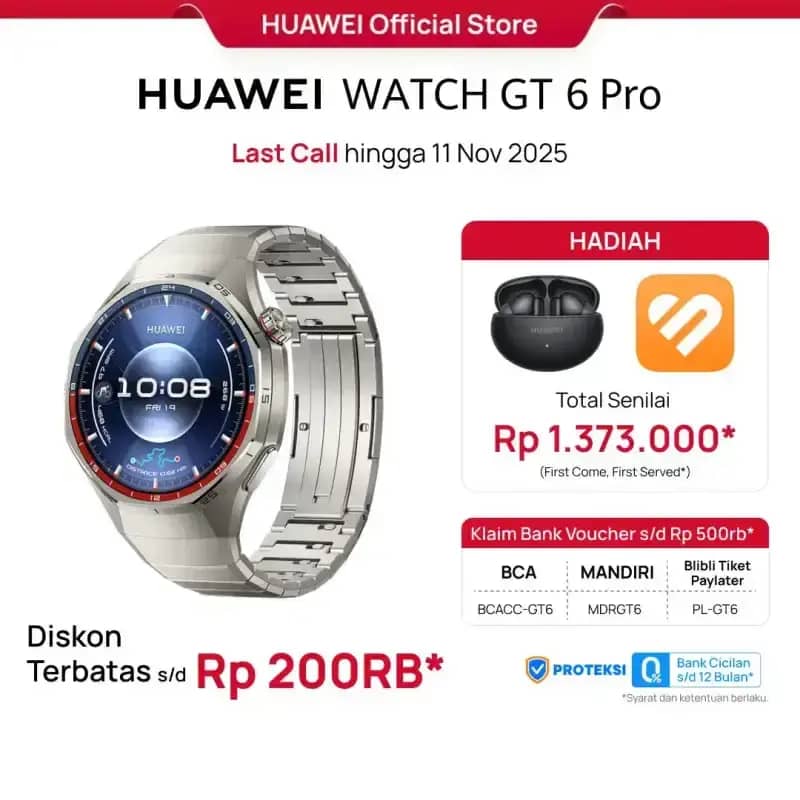 [Varian Baru Eksklusif Online] HUAWEI WATCH GT Series Smartwatch l Golf  Diving* l Running Cycling l 21-Day Battery Life* ECG*