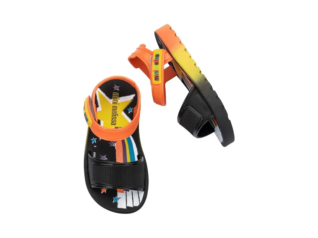 Mini Melissa FW25 Colors Inf Black/Orange Sepatu Anak Perempuan  (37106BQ4430)