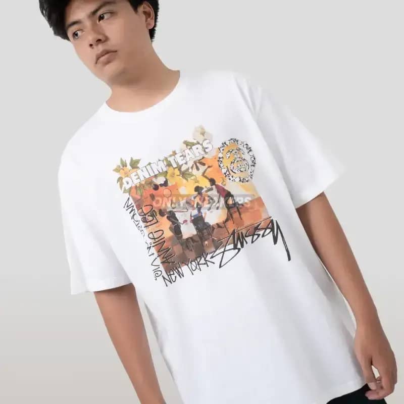 Jual Stussy X Denim Tears Annie Lee White Tee Di Seller