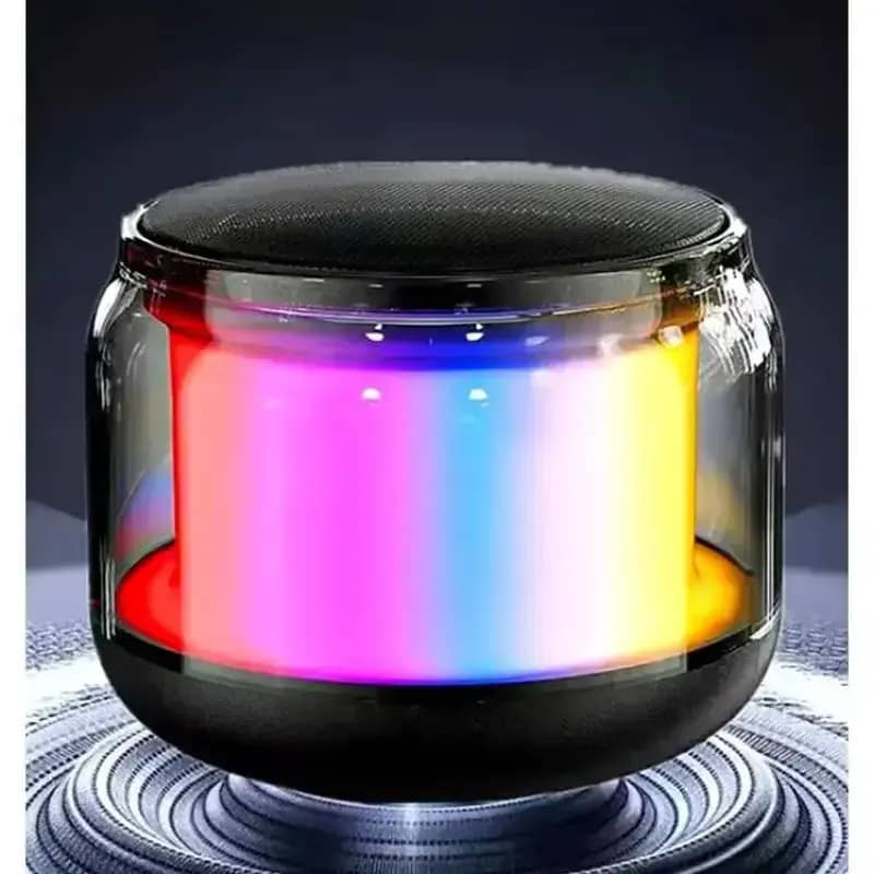 T-WOLF Speaker Bluetooth Transparan Mini 360 dengan RGB 5W, Suara Jernih dan Koneksi Stabil untuk Perjalanan dan Gaya Hidup Aktif Anda