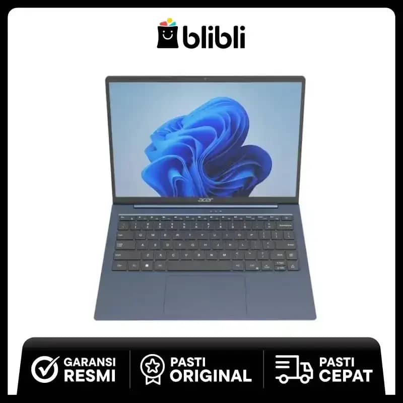 Laptop ACER Aspire Lite AL1-14M-3BID Biru dengan Prosesor i3, RAM 8GB, dan SSD 512GB, 14 Layar IPS untuk Profesional dan Siswa dengan Tas Gratis