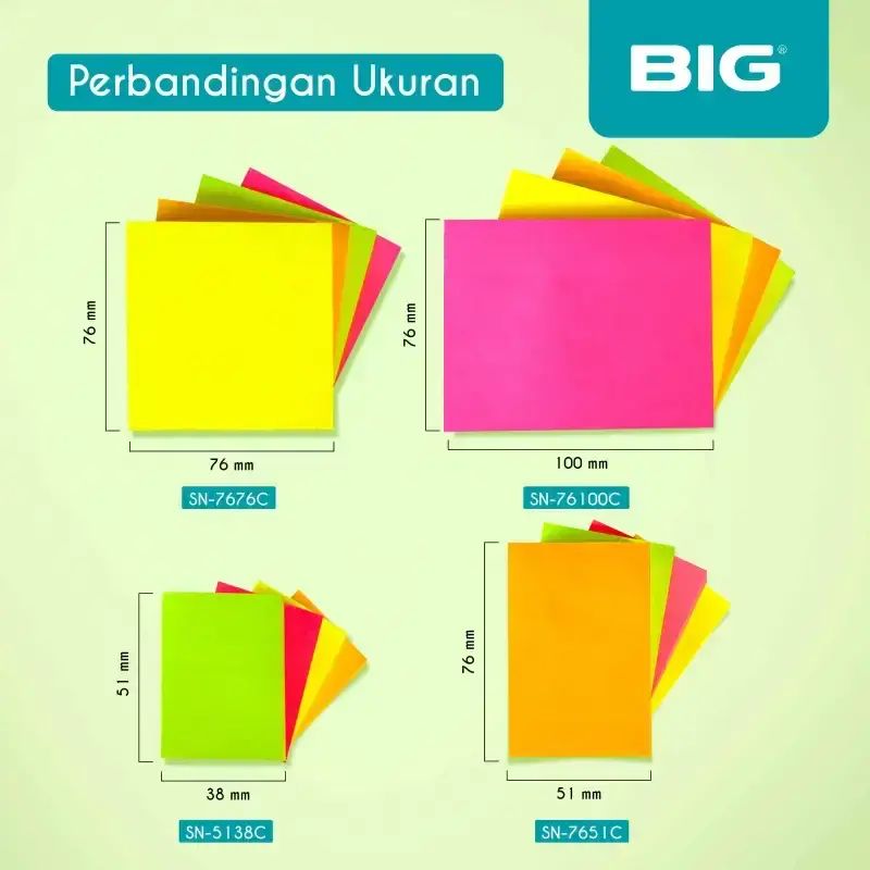 Promo Big Sticky Notes Warna Note Kertas Memo Tempel Single Color 1 ...