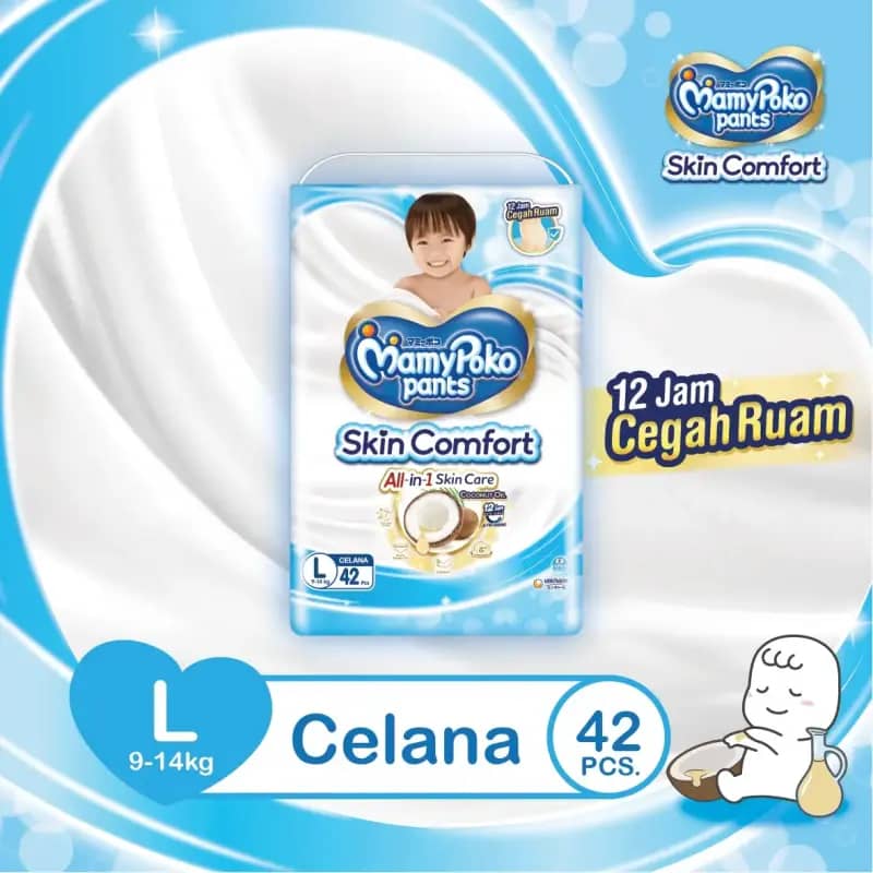 Promo Mamypoko Pants Skin Comfort L-42 Popok Celana Diskon 30% Di