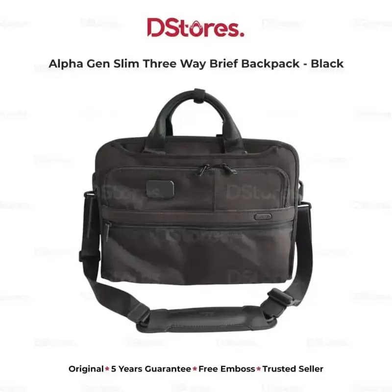 Promo Tumi Alpha Gen Slim Three Way Brief Backpack - Black Diskon