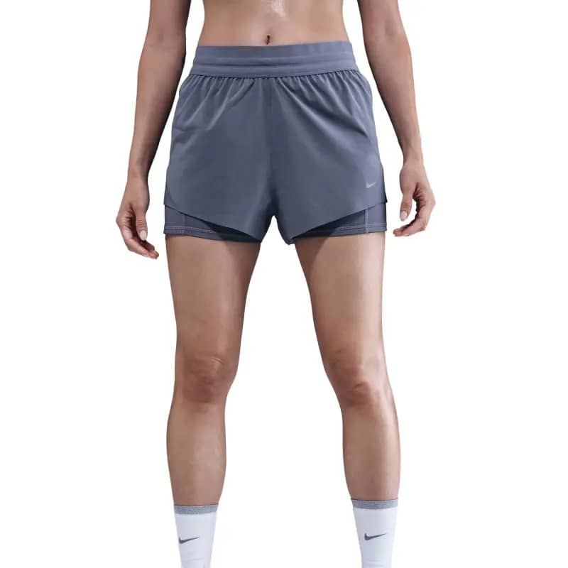 NIKE Women Running Swift Dri-Fit Mid-Rise 2-In-1 Shorts Celana Lari Wanita  [HJ5377-499]