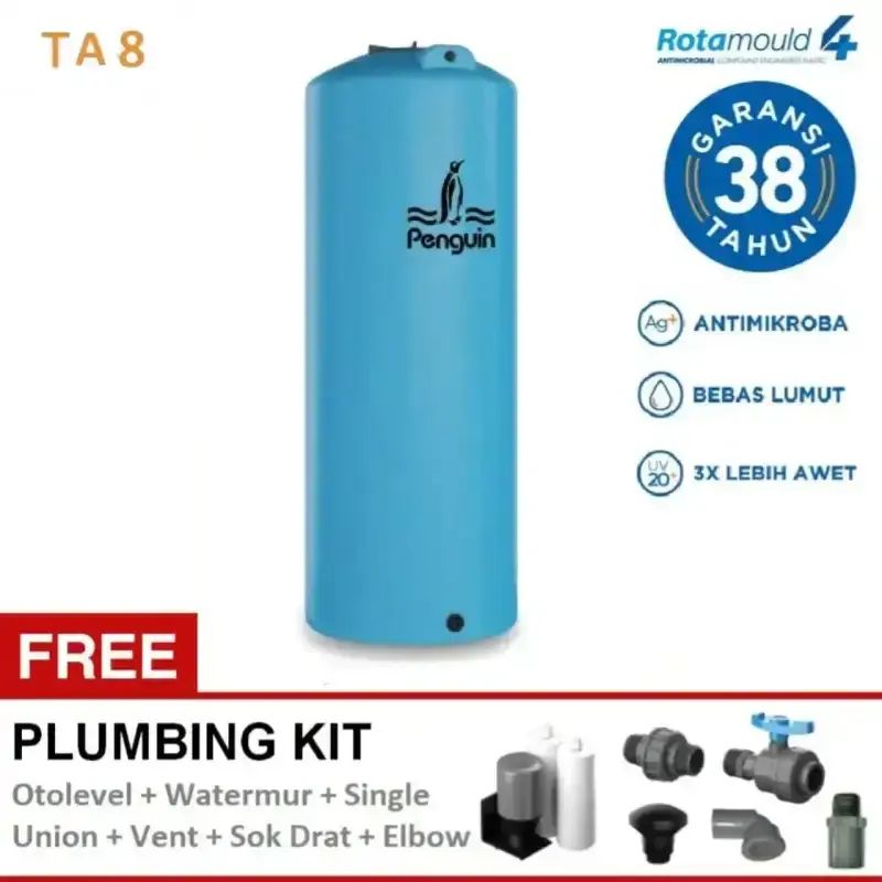 Jual Tangki Air Ramping Penguin 800 Liter Tandon Toren Slim Ta 8 - Biru ...