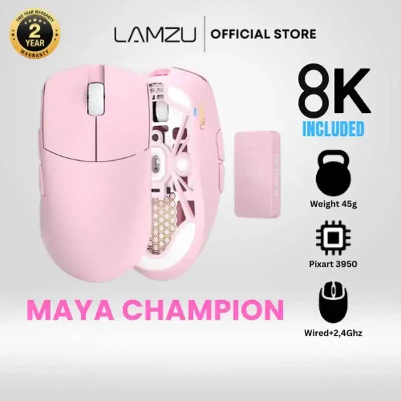 Jual Lamzu Maya Pink Champion Edition 8k Included Wireless Gaming