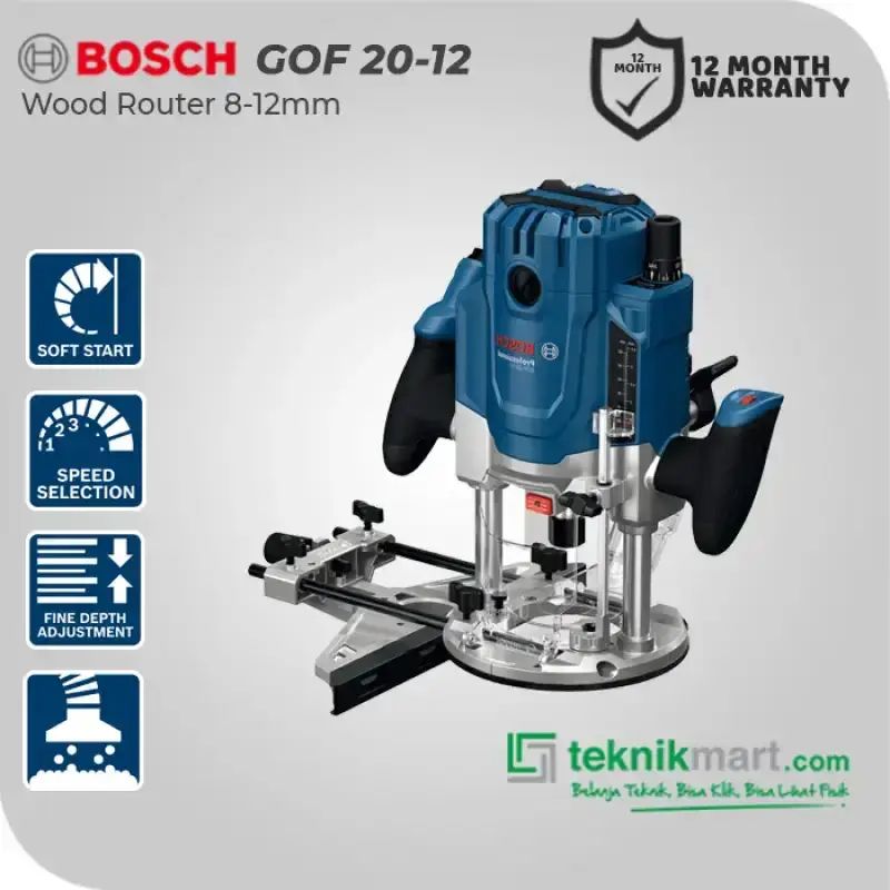 Jual Bosch Wood Router / Router Kayu 2.000watt 8-12mm Gof 20-12 Di ...