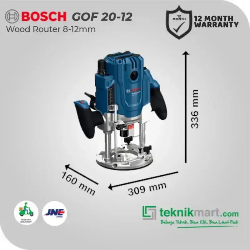 Jual Bosch Wood Router / Router Kayu 2.000watt 8-12mm Gof 20-12 Di ...