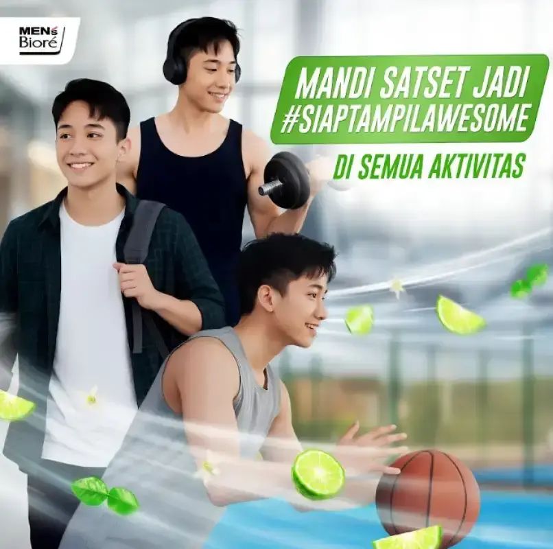 Promo Men's Biore 5 In 1 Shampoo & Sabun Mandi Cair Pria Fresh Menthol ...