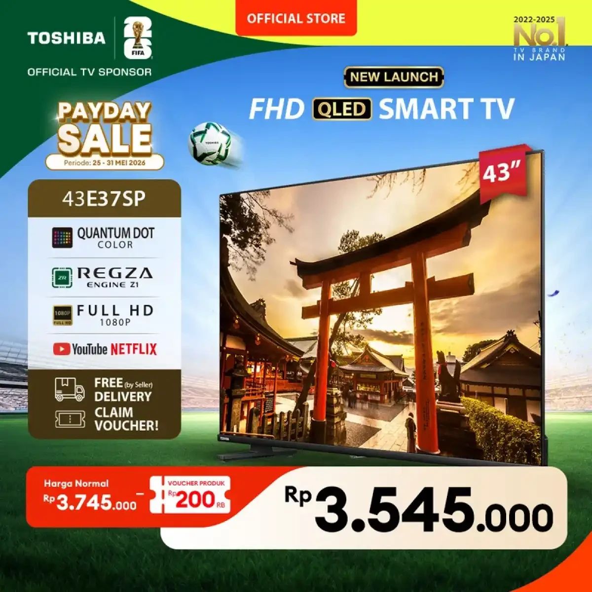 Promo [fhd Qled][khusus Online] Toshiba Tv 40 Qled Fhd Smart Tv - Dolby ...