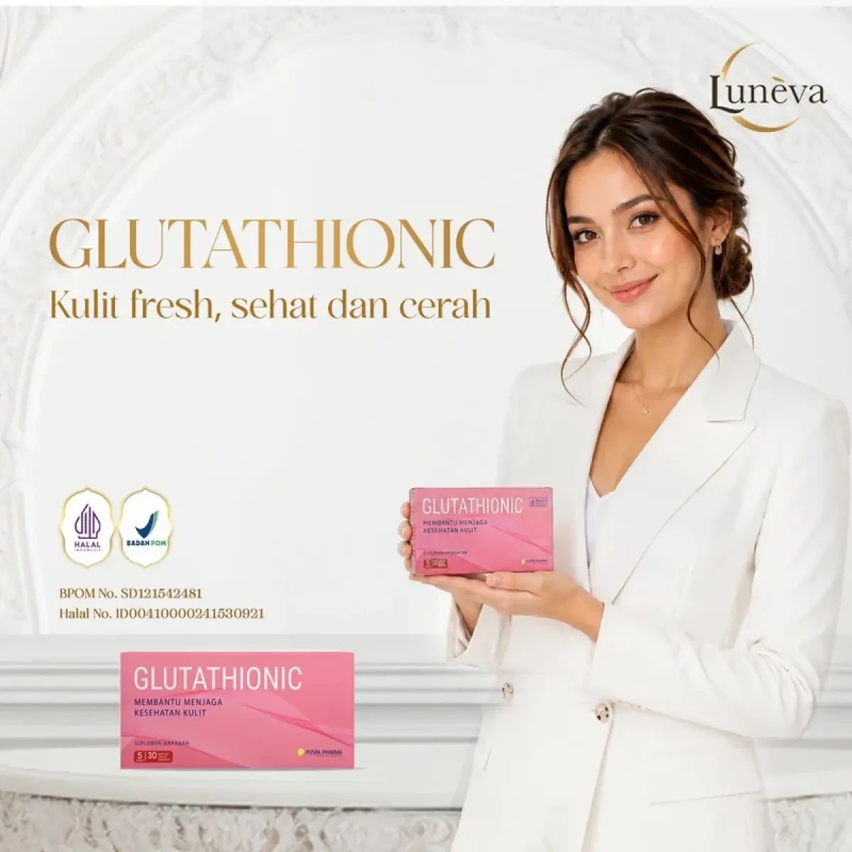 glutathione untuk mencerahkan kulit Promo Special Price!!! Glutathionic | + Vit C + Vit E | Membantu Menjaga Kesehatan & Membantu Kulit | Bpom & Halal |1 Box Diskon 21% Di Seller Luneva Store - Cikiwul-2, Kota Bekasi online peptides store