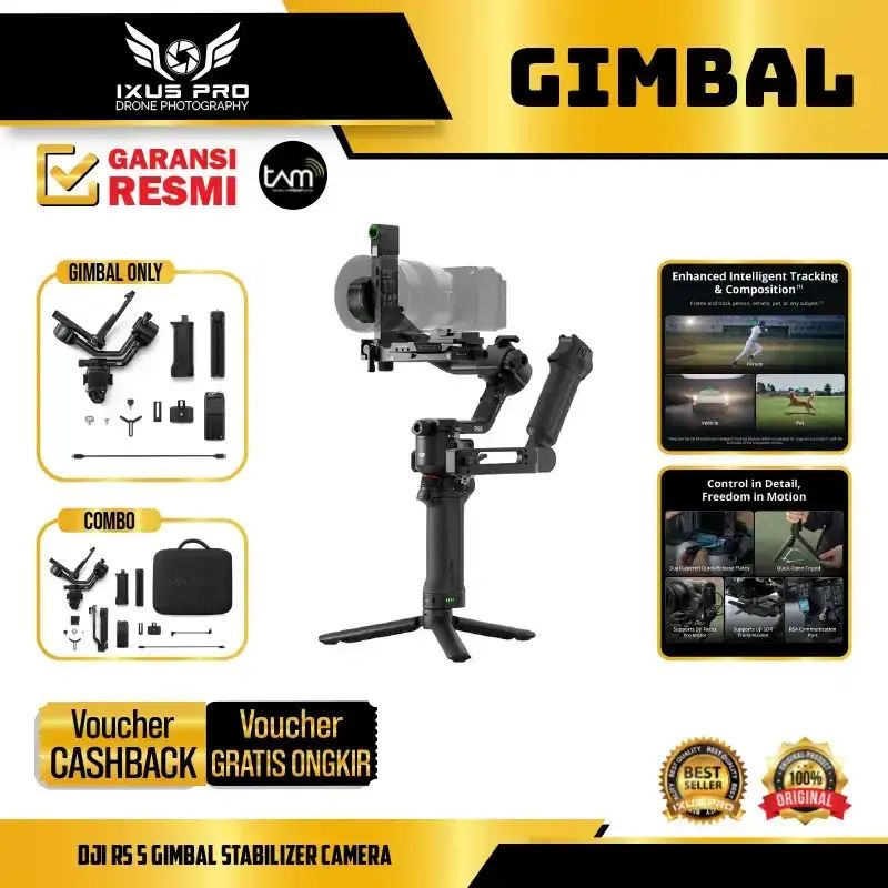 Jual Dji Rs 5 Gimbal Stabilizer Camera Dji Rs5 Combo Rs-5 Gimbal Kamera ...