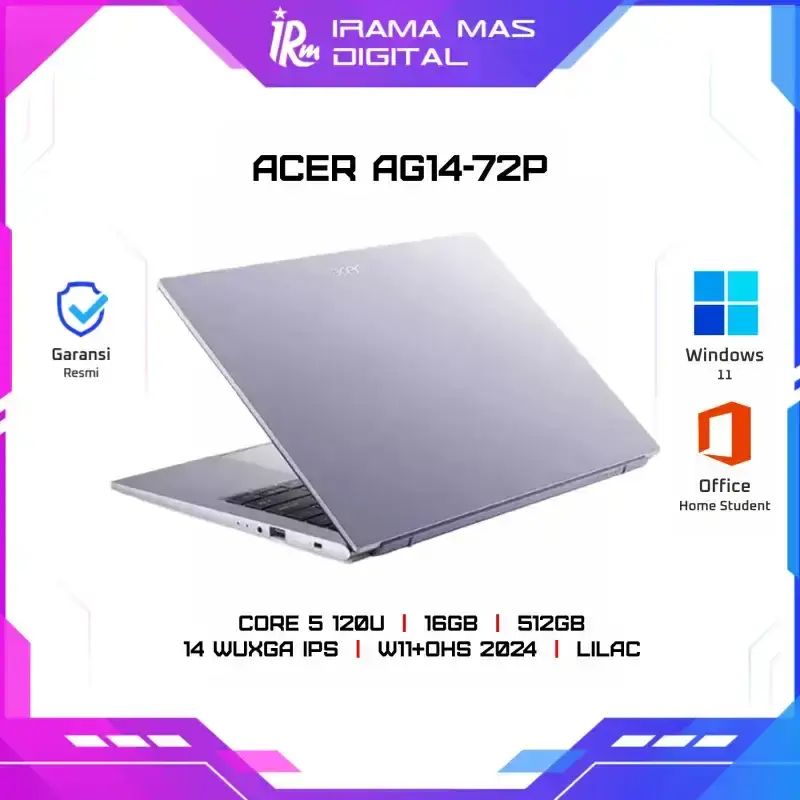 Jual Acer Ag14-72p Core 5 120u/16gb/512gb /14 Wuxga Ips/w11+ohs 2024 ...