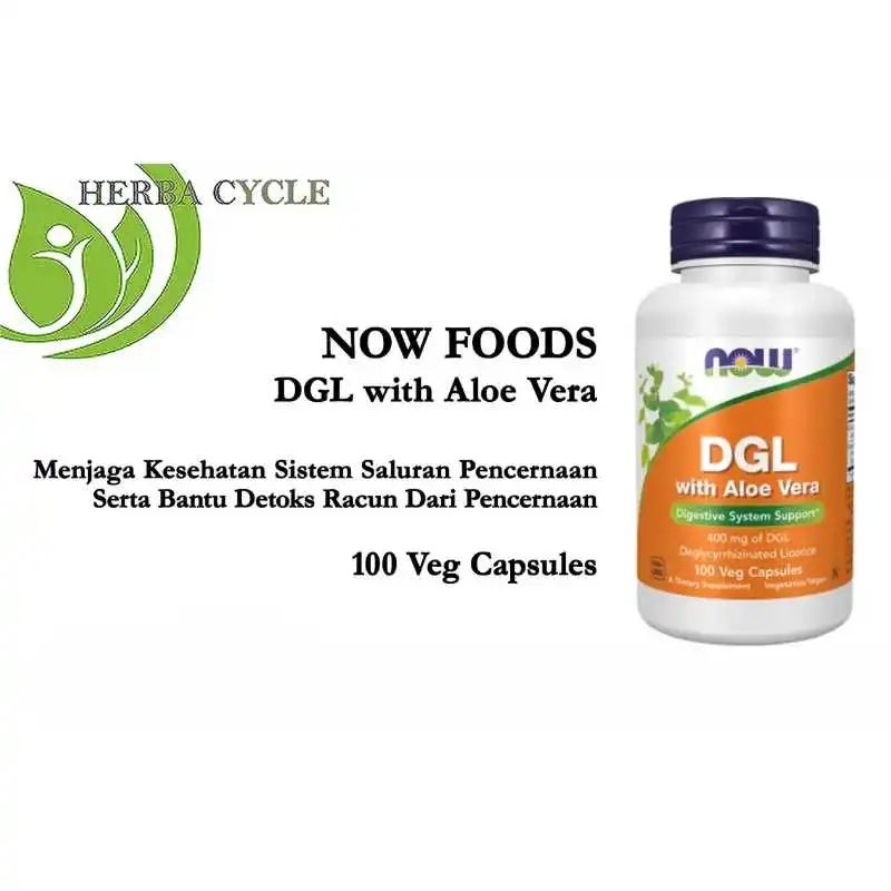 Jual Now Foods Dgl With Aloe Vera 400 Mg 100 Veg Capsules Ori Usa Di Seller  Herba Cycle - Cideng, Kota Jakarta Pusat | Blibli
