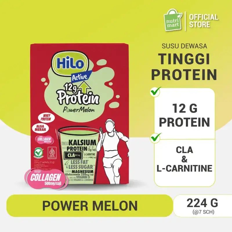 Promo Hilo Active Power Melon 7 Sch - Susu Dewasa Tinggi Protein Dengan Cla L-carnitine Untuk Strong & Lean Diskon 13% Di Seller Nutrifood Flagship Store - Gudang Nutrimart Perintis - Kota Jakarta Utara