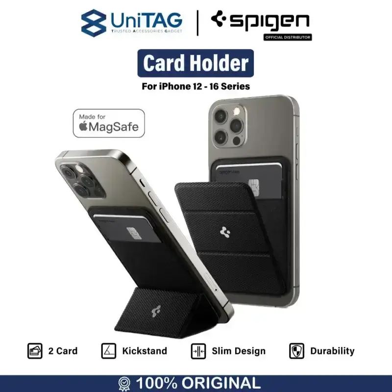 Promo Spigen Card Holder Stand Magnetic iPhone 17 16 15 14 13 12 ...