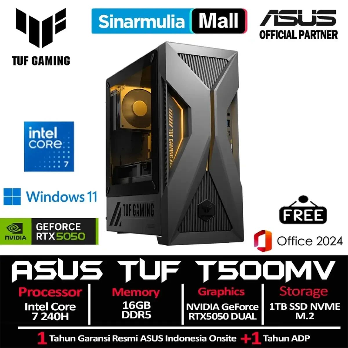 Promo Asus Pc Tuf Gaming Tower T500mv Core 7 240h Rtx5050 1tb Ssd 16gb ...