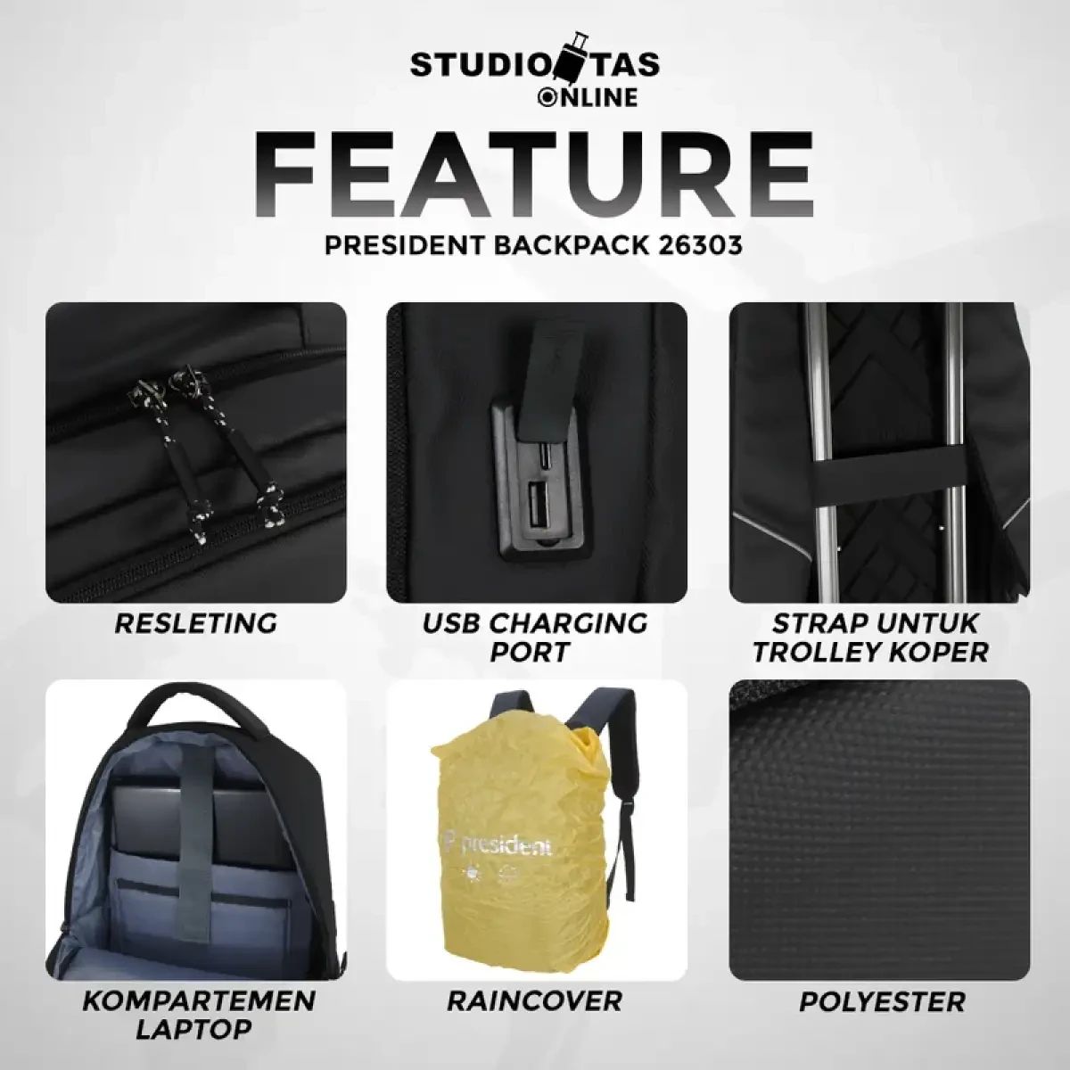 President Backpack Promo President Backpack 26303-26 Diskon 50% Di Seller Studio Tas ...