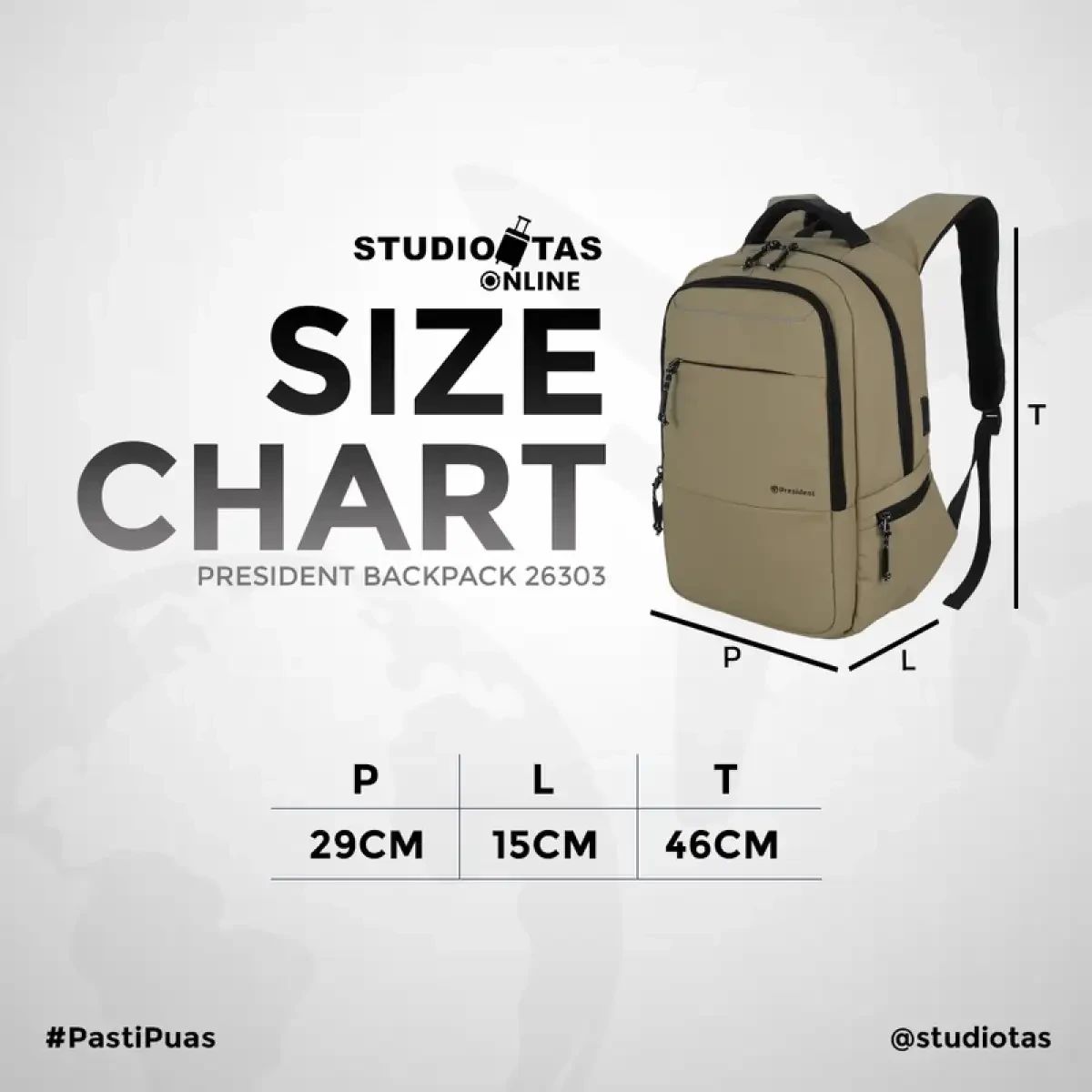 Promo President Backpack 26303-26 Diskon 50% Di Seller Studio Tas ...
