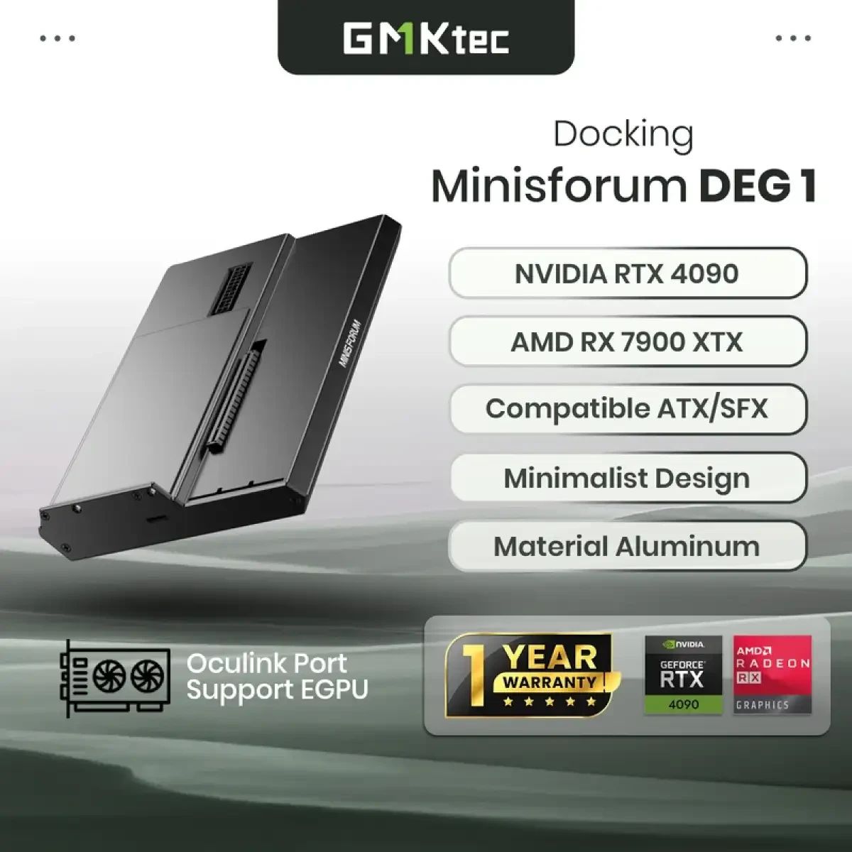 Jual Exsternal VGA Minisforum Deg1 Mini Egpu Enclosure For Rtx 4090 ...