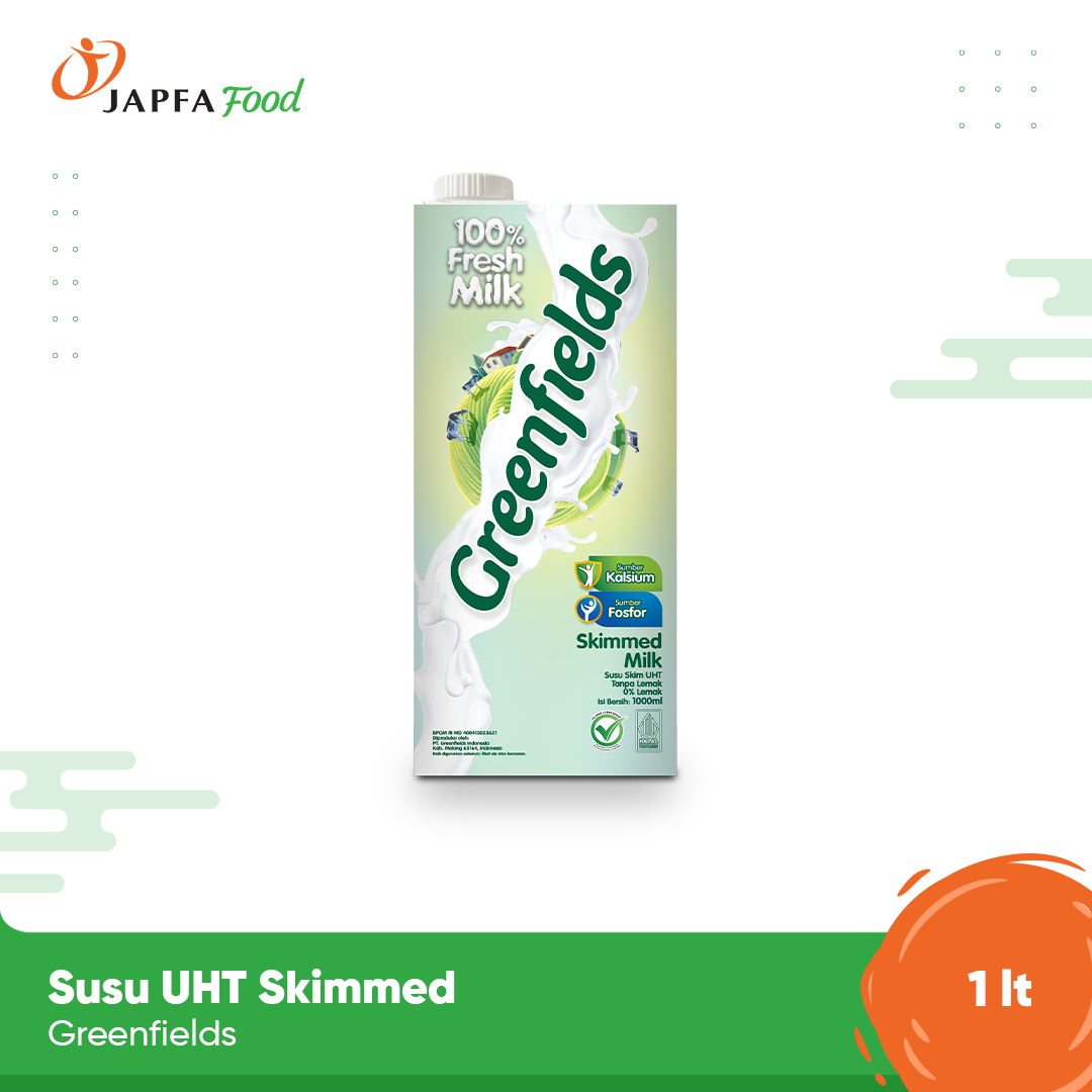 Promo Greenfields Susu UHT Skimmed 1 L 100 Fresh Milk dari