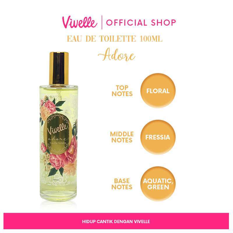 Promo Vivelle Eau De Toilette Designer Perfume Glass 100 Ml Adore