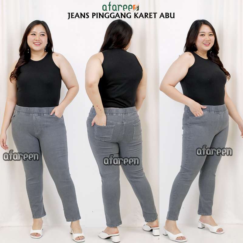 Celana Jeans Wanita Pinggang Karet Legging Jeans Super Jumbo Size 31-42