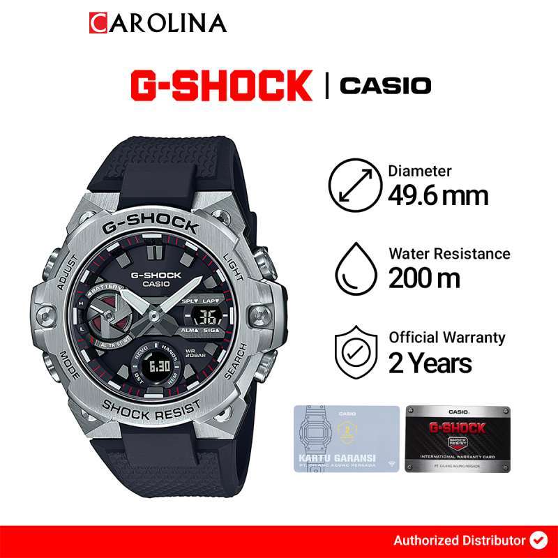 Jam Tangan CASIO G SHOCK G-STEEL GST-B400-1A Pria Digital Analog Dial Black  Resin Band