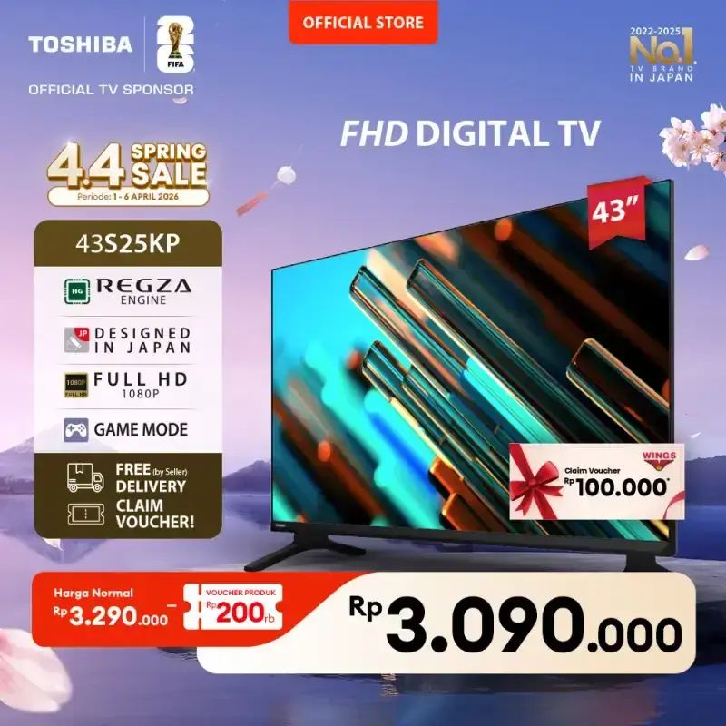 Promo [fhd Digital Tv] Toshiba Tv 43 Fhd Digital Tv - Dolby Audio ...