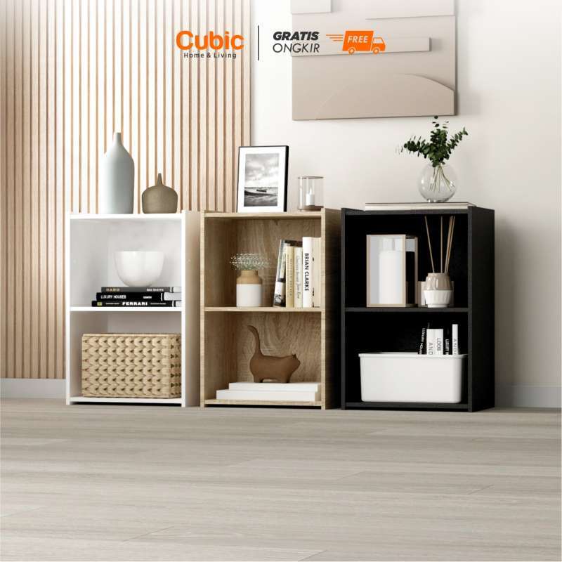 Cubic Rak 2 Susun Minimalis / Lemari Buku Serbaguna / GENIO ORC 2 - Motif Kayu