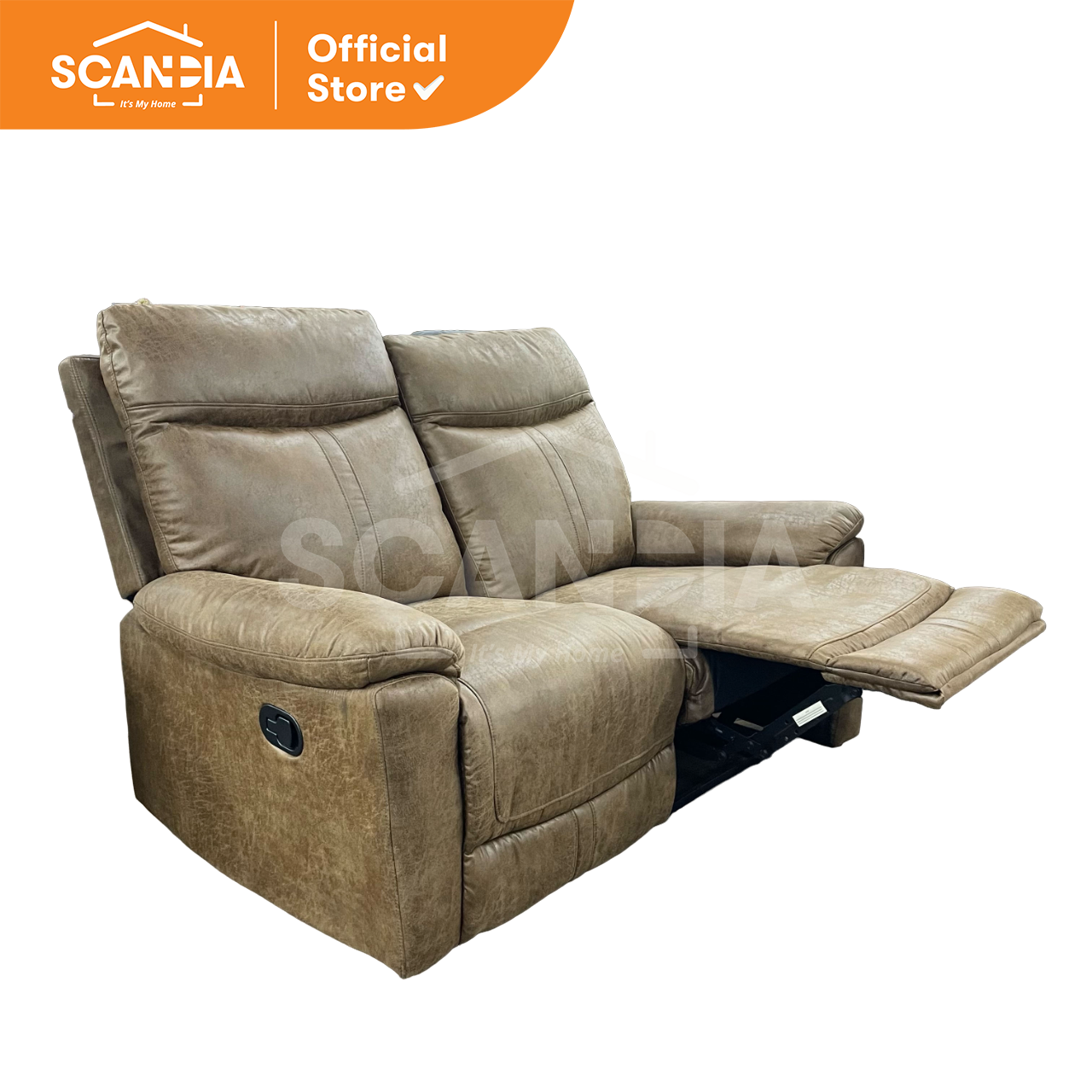 Promo SCANDIA Sofa Recliner 2 Seater Brun 146x93x100 Cm Chocolate 2